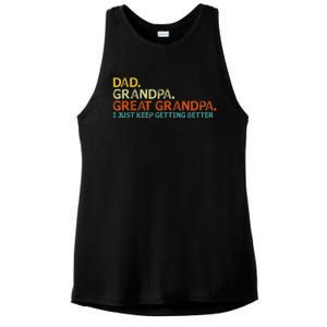 Retro Dad Grandpa Great Grandpa Fathers Day Funny Ladies PosiCharge Tri-Blend Wicking Tank