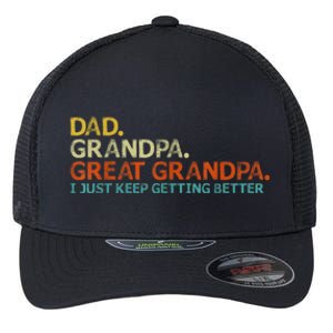 Retro Dad Grandpa Great Grandpa Fathers Day Funny Flexfit Unipanel Trucker Cap