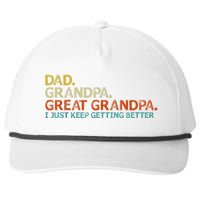 Retro Dad Grandpa Great Grandpa Fathers Day Funny Snapback Five-Panel Rope Hat