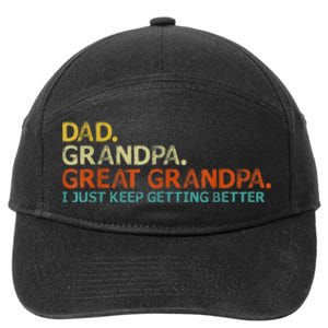 Retro Dad Grandpa Great Grandpa Fathers Day Funny 7-Panel Snapback Hat