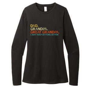 Retro Dad Grandpa Great Grandpa Fathers Day Funny Womens CVC Long Sleeve Shirt