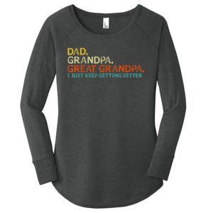 Retro Dad Grandpa Great Grandpa Fathers Day Funny Women's Perfect Tri Tunic Long Sleeve Shirt