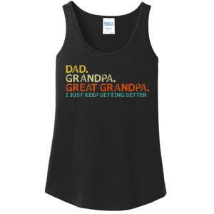 Retro Dad Grandpa Great Grandpa Fathers Day Funny Ladies Essential Tank