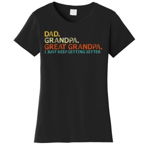 Retro Dad Grandpa Great Grandpa Fathers Day Funny Women's T-Shirt