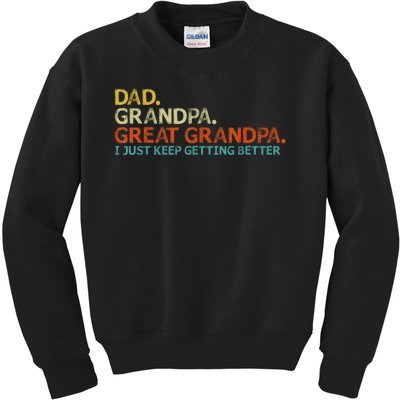 Retro Dad Grandpa Great Grandpa Fathers Day Funny Kids Sweatshirt