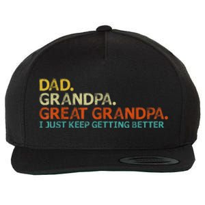 Retro Dad Grandpa Great Grandpa Fathers Day Funny Wool Snapback Cap