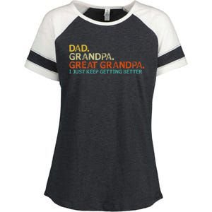 Retro Dad Grandpa Great Grandpa Fathers Day Funny Enza Ladies Jersey Colorblock Tee