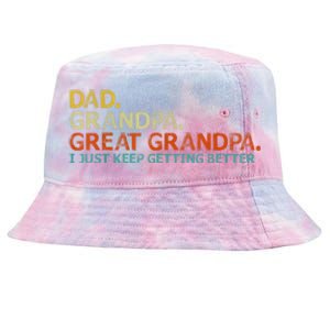 Retro Dad Grandpa Great Grandpa Fathers Day Funny Tie-Dyed Bucket Hat