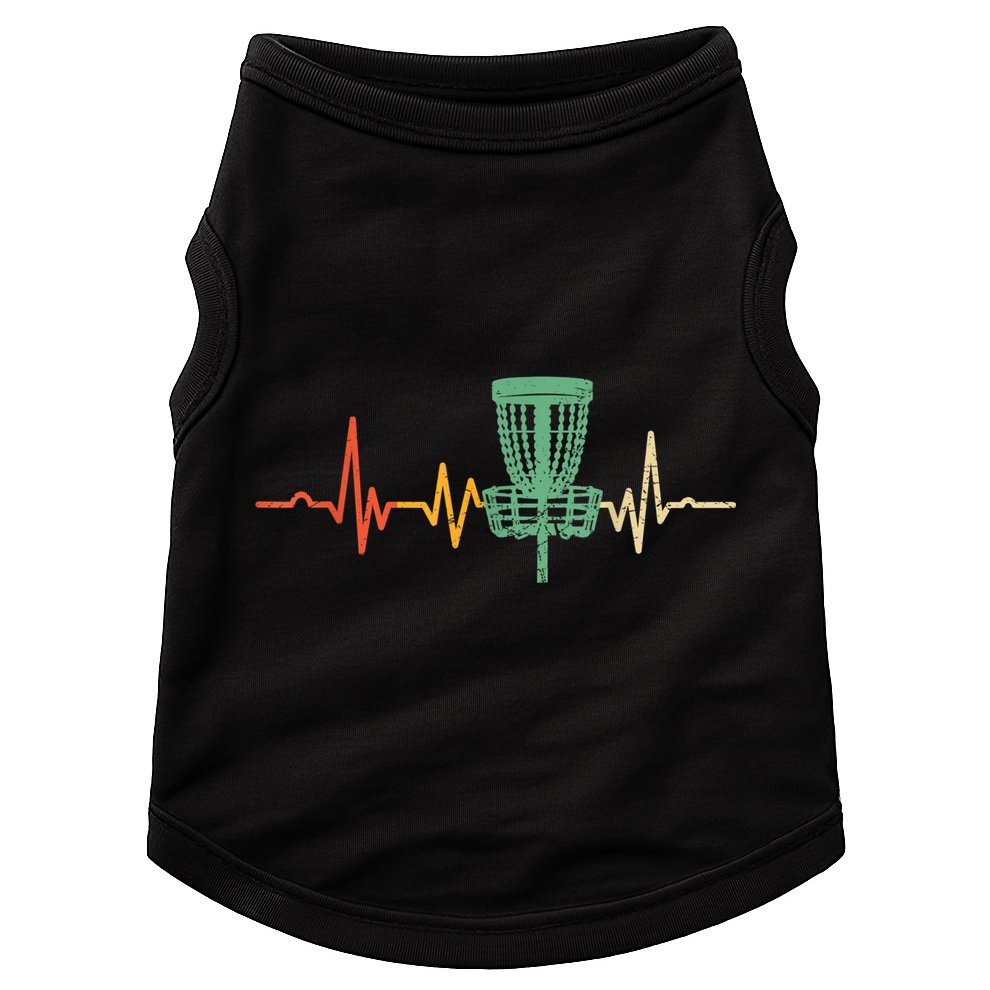 Retro DIsc Golf Shirt, Vintage Heartbeat Disc Golf Basket Doggie Tank