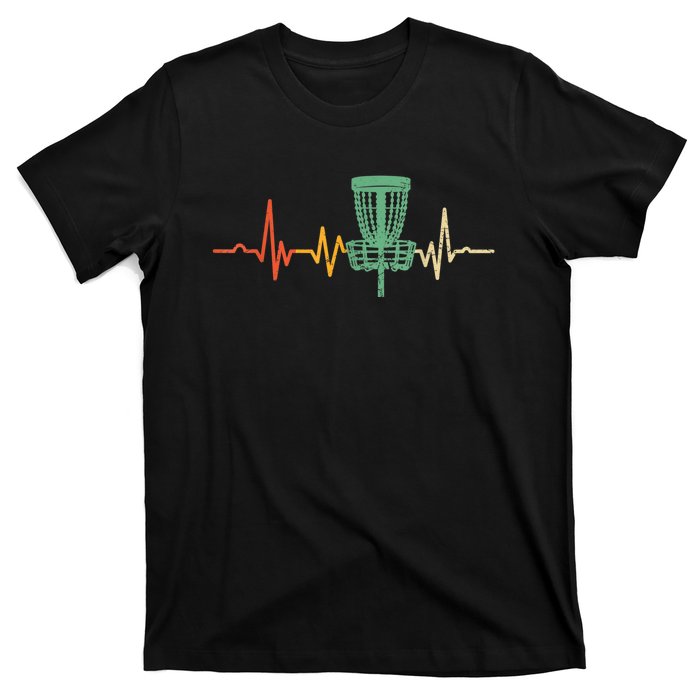 Retro DIsc Golf Shirt, Vintage Heartbeat Disc Golf Basket T-Shirt