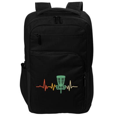 Retro DIsc Golf Shirt, Vintage Heartbeat Disc Golf Basket Impact Tech Backpack