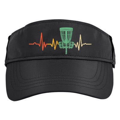 Retro DIsc Golf Shirt, Vintage Heartbeat Disc Golf Basket Adult Drive Performance Visor
