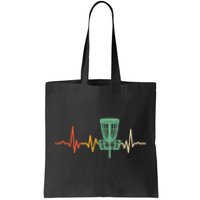 Retro DIsc Golf Shirt, Vintage Heartbeat Disc Golf Basket Tote Bag