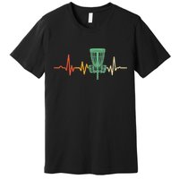 Retro DIsc Golf Shirt, Vintage Heartbeat Disc Golf Basket Premium T-Shirt