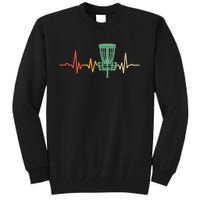 Retro DIsc Golf Shirt, Vintage Heartbeat Disc Golf Basket Tall Sweatshirt