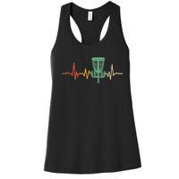 Retro DIsc Golf Shirt, Vintage Heartbeat Disc Golf Basket Women's Racerback Tank