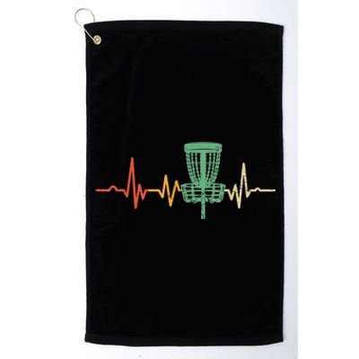 Retro DIsc Golf Shirt, Vintage Heartbeat Disc Golf Basket Platinum Collection Golf Towel