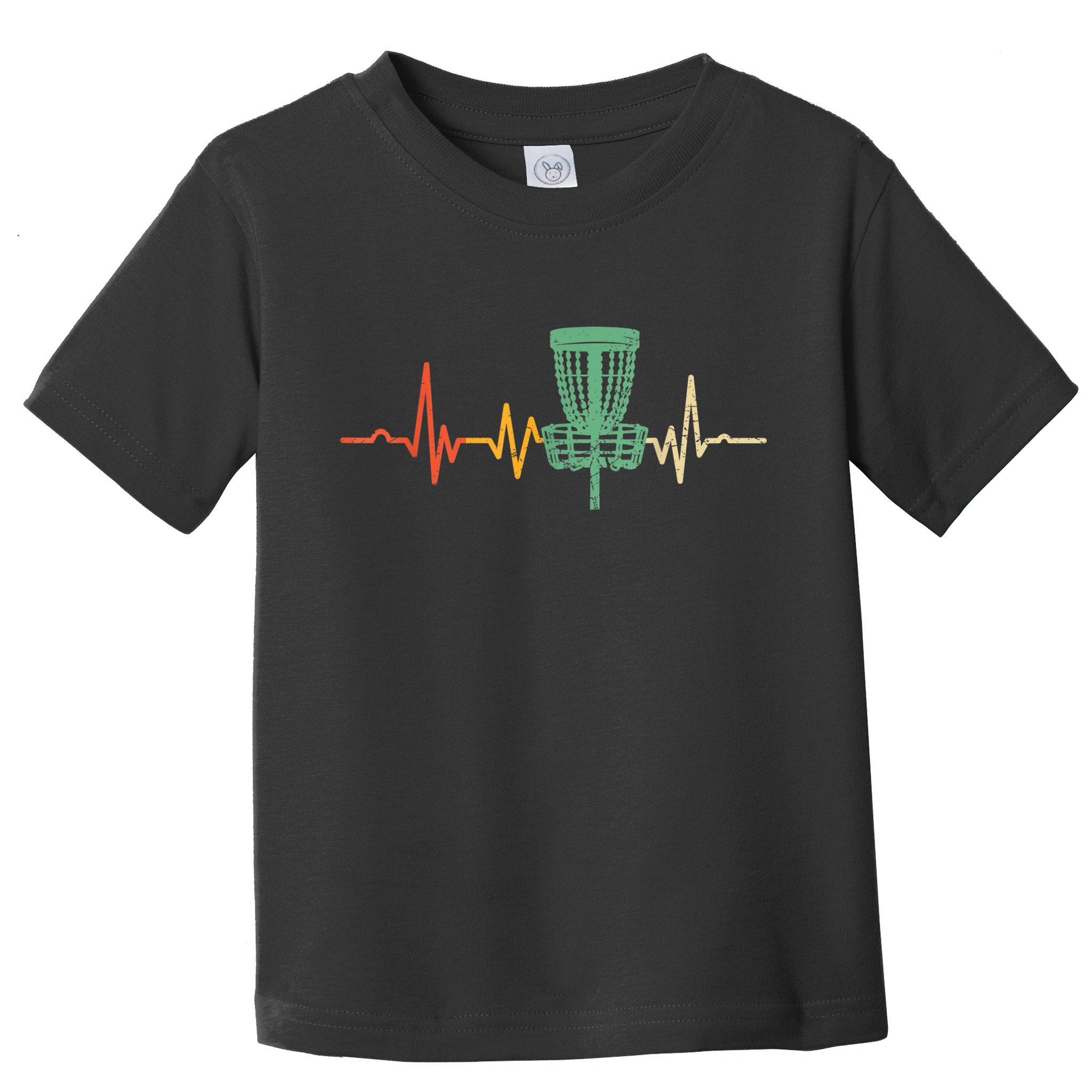 Retro DIsc Golf Shirt, Vintage Heartbeat Disc Golf Basket Toddler T-Shirt