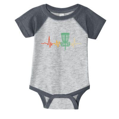 Retro DIsc Golf Shirt, Vintage Heartbeat Disc Golf Basket Infant Baby Jersey Bodysuit