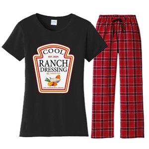 Ranch Dressing Group Condiment Family Matching Halloween Women's Flannel Pajama Set