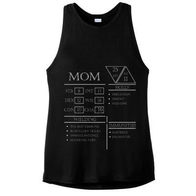 Roleplaying Dice Gamer Dragon Mom Stat Skills Wielding Ladies PosiCharge Tri-Blend Wicking Tank