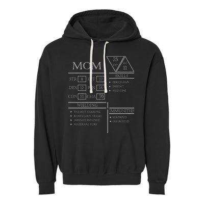 Roleplaying Dice Gamer Dragon Mom Stat Skills Wielding Garment-Dyed Fleece Hoodie