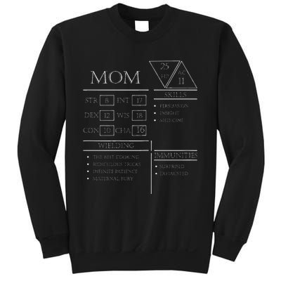 Roleplaying Dice Gamer Dragon Mom Stat Skills Wielding Sweatshirt