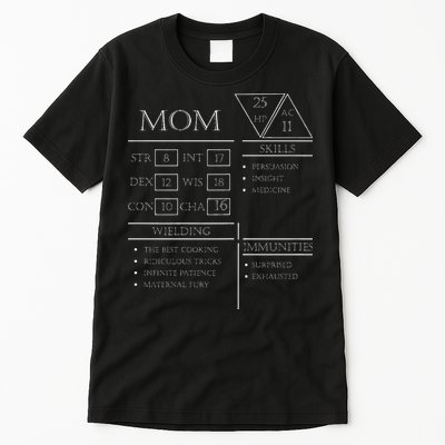 Roleplaying Dice Gamer Dragon Mom Stat Skills Wielding Tall T-Shirt