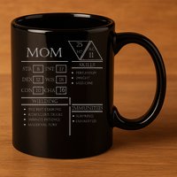Roleplaying Dice Gamer Dragon Mom Stat Skills Wielding 11oz C Handle Ceramic Mug