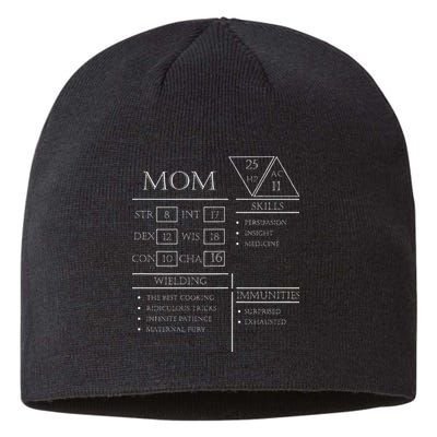 Roleplaying Dice Gamer Dragon Mom Stat Skills Wielding Sustainable Beanie