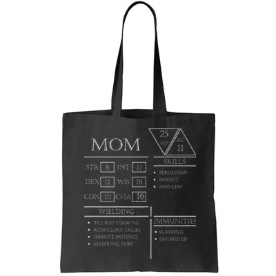 Roleplaying Dice Gamer Dragon Mom Stat Skills Wielding Bag