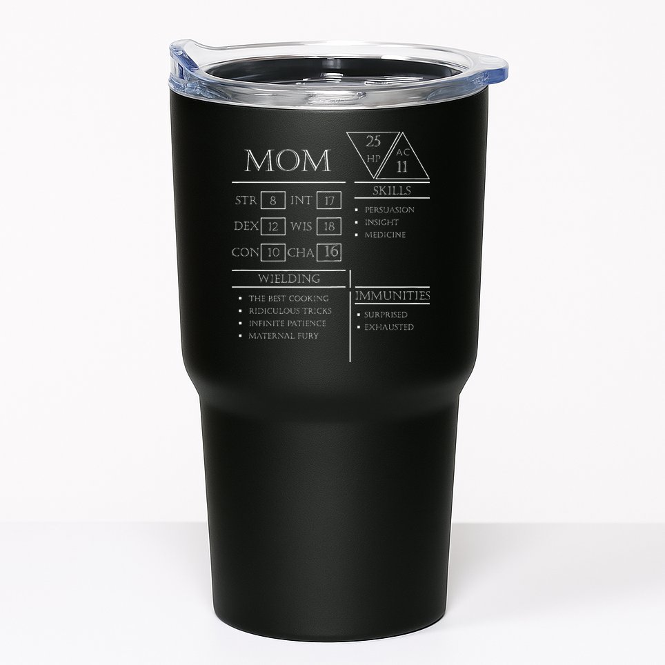 Roleplaying Dice Gamer Dragon Mom Stat Skills Wielding Tumbler