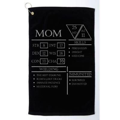 Roleplaying Dice Gamer Dragon Mom Stat Skills Wielding Golf Towel