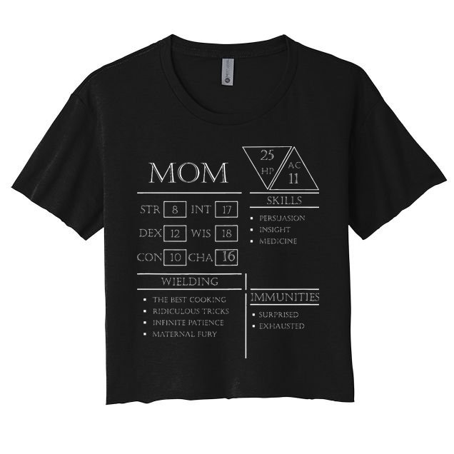 Roleplaying Dice Gamer Dragon Mom Stat Skills Wielding Crop Top