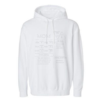 Roleplaying Dice Gamer Dragon Mom Stat Skills Wielding Garment-Dyed Fleece Hoodie