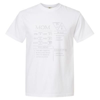 Roleplaying Dice Gamer Dragon Mom Stat Skills Wielding Garment-Dyed Heavyweight T-Shirt