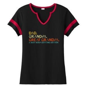 retro dad grandpa great grandpa fathers day funny Ladies Halftime Notch Neck Tee