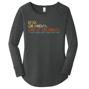 retro dad grandpa great grandpa fathers day funny Women's Perfect Tri Tunic Long Sleeve Shirt