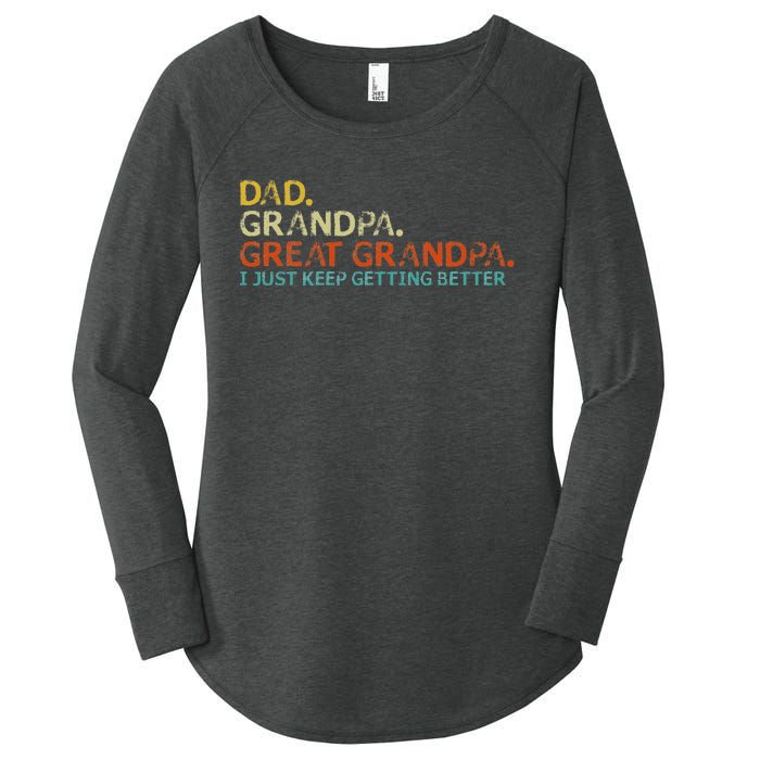 retro dad grandpa great grandpa fathers day funny Women's Perfect Tri Tunic Long Sleeve Shirt