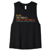 retro dad grandpa great grandpa fathers day funny Women's Racerback Cropped Tank