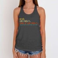 retro dad grandpa great grandpa fathers day funny Women's Knotted Racerback Tank