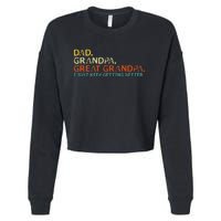 retro dad grandpa great grandpa fathers day funny Cropped Pullover Crew