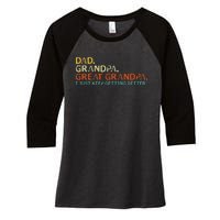 retro dad grandpa great grandpa fathers day funny Women's Tri-Blend 3/4-Sleeve Raglan Shirt