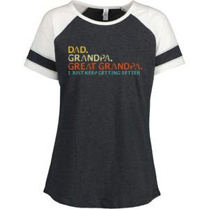 retro dad grandpa great grandpa fathers day funny Enza Ladies Jersey Colorblock Tee