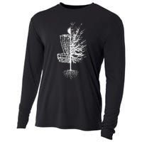 Retro Disc Golf Stupid Tree Funny Frisbee Golf Gift Cooling Performance Long Sleeve Crew