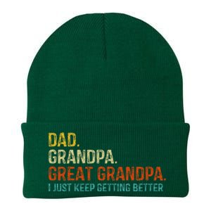 Retro Dad Grandpa Great Grandpa Fathers Day Funny Knit Cap Winter Beanie