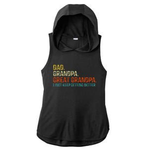 Retro Dad Grandpa Great Grandpa Fathers Day Funny Ladies PosiCharge Tri-Blend Wicking Draft Hoodie Tank