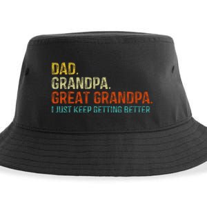 Retro Dad Grandpa Great Grandpa Fathers Day Funny Sustainable Bucket Hat