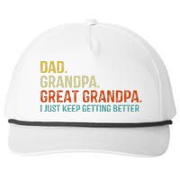 Retro Dad Grandpa Great Grandpa Fathers Day Funny Snapback Five-Panel Rope Hat