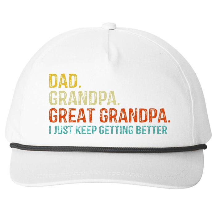 Retro Dad Grandpa Great Grandpa Fathers Day Funny Snapback Five-Panel Rope Hat